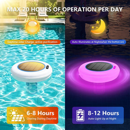 Solar Powered Pool Ionizer With LED Light