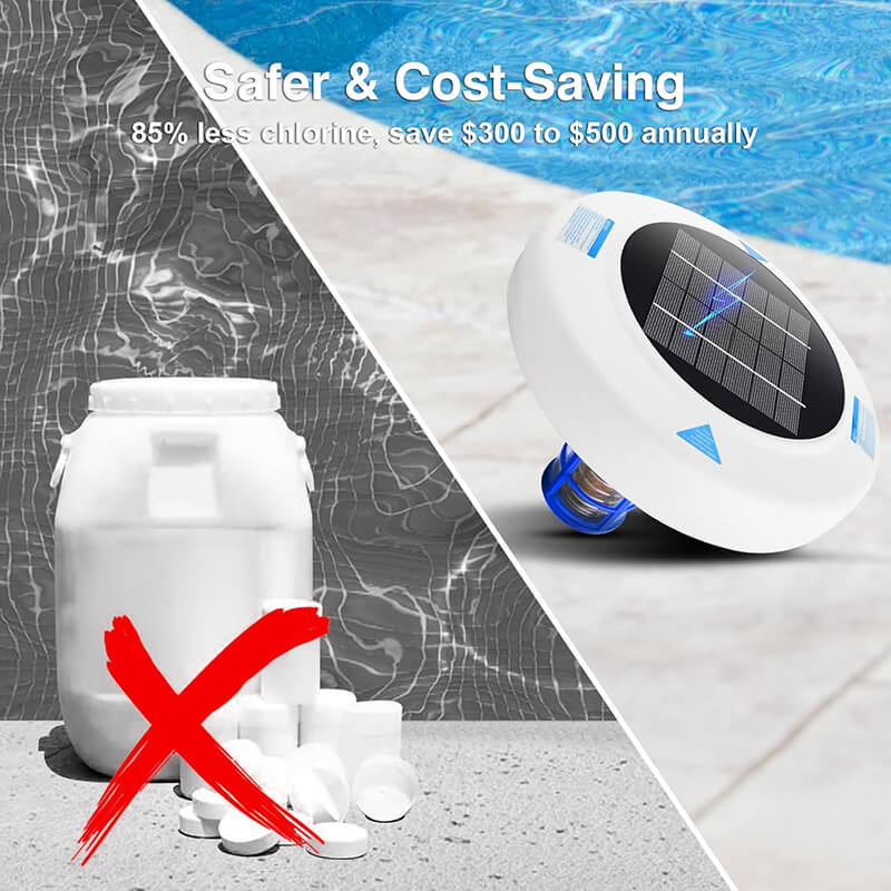 Solar Powered Pool Ionizer With LED Light