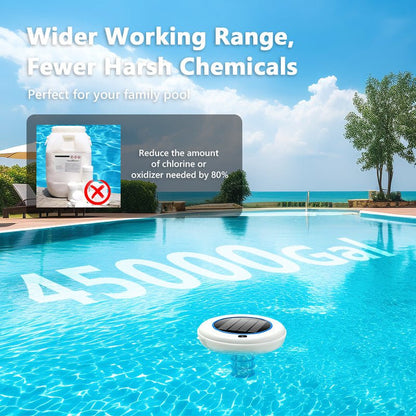 Solar Powered Pool Ionizer With LED Light